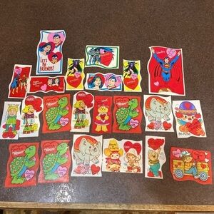 Set of 22 Vintage Valentine Cards including DC Comics 1982